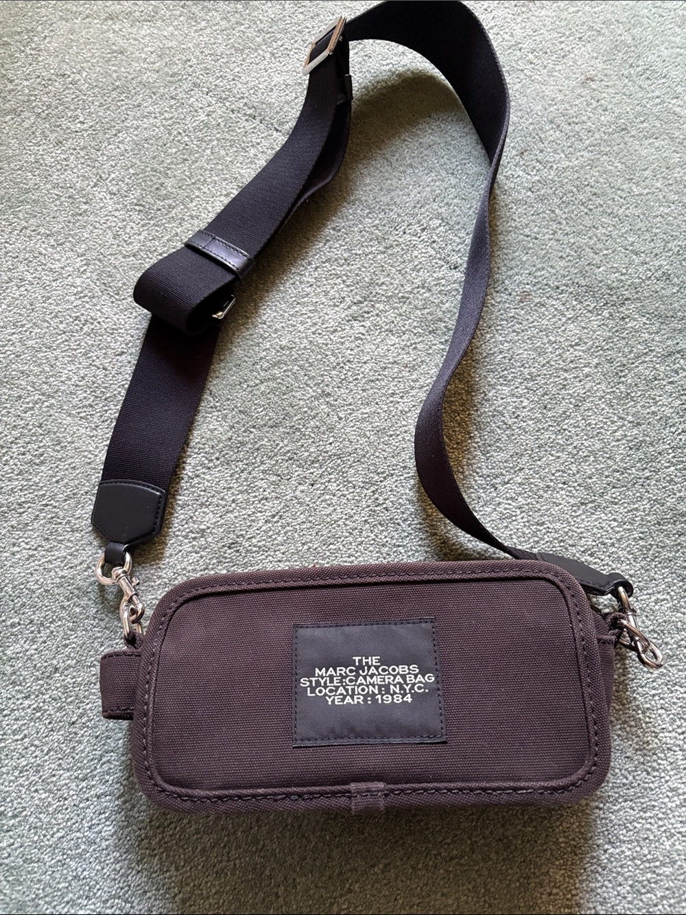 Marc Jacobs Faded Black Canvas Camera-Style Crossbody Bag